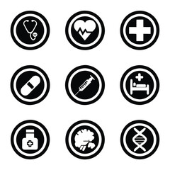 Fototapeta premium Flat Design Medical Icons for Web and Print