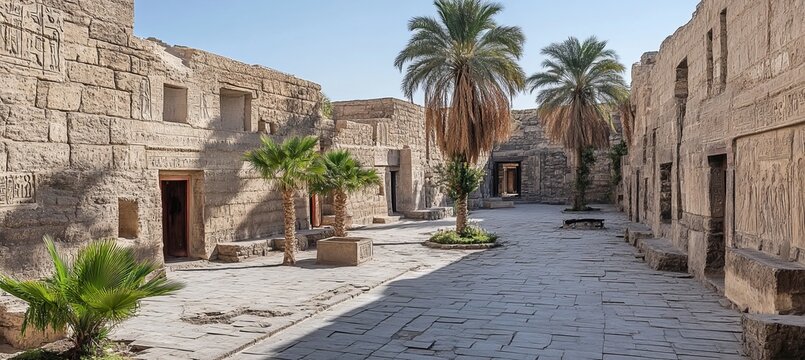 Ancient Ruins Of Mortuary Temple Of Hatshepsut in Deir El Bahari near Luxor city egypt, Day-time