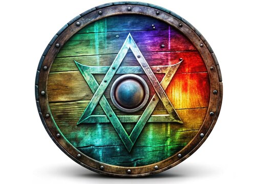 Viking Othala Rune Dark Circle Shield in Vivid Colors