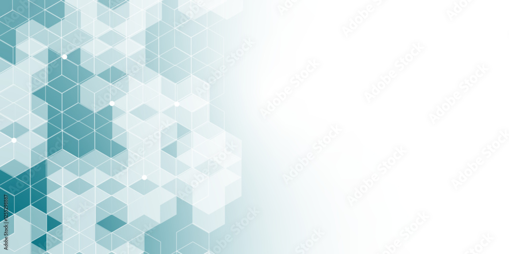 Aufkleber medical background from hexagons pattern. geometric elements of design texture with molecular struct