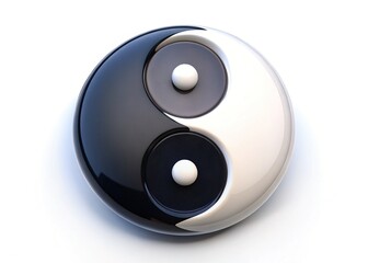 Yin Yang Symbol on White: A Balancing Harmony