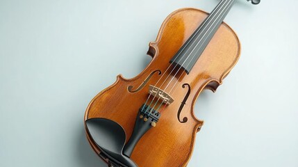 Fototapeta premium Classic Violin On Light Blue Background