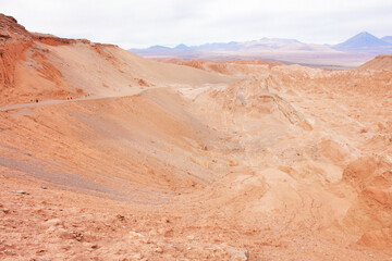 The so-called Valley of the Moon in the Chilean Atacama Desert  west of San Pedro de Atacama