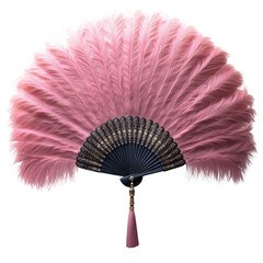 Burlesque Feather Fan Isolated on Transparent Background