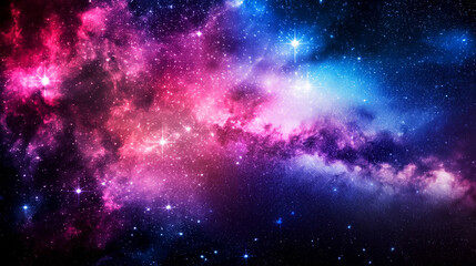 Naklejka premium Nebula, stars, and stardust clouds creating a breathtaking cosmic landscape