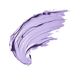 A lavender paint streak on a white background, creating an artistic effect