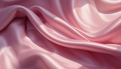 Fototapeta premium Elegant pink satin fabric with soft folds and shimmering light effect