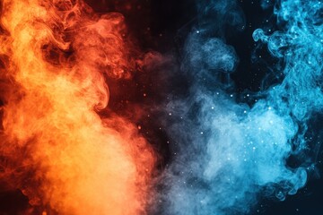 Fototapeta premium Vibrant Flames and Cool Smoke Create Stunning Visual Contrast