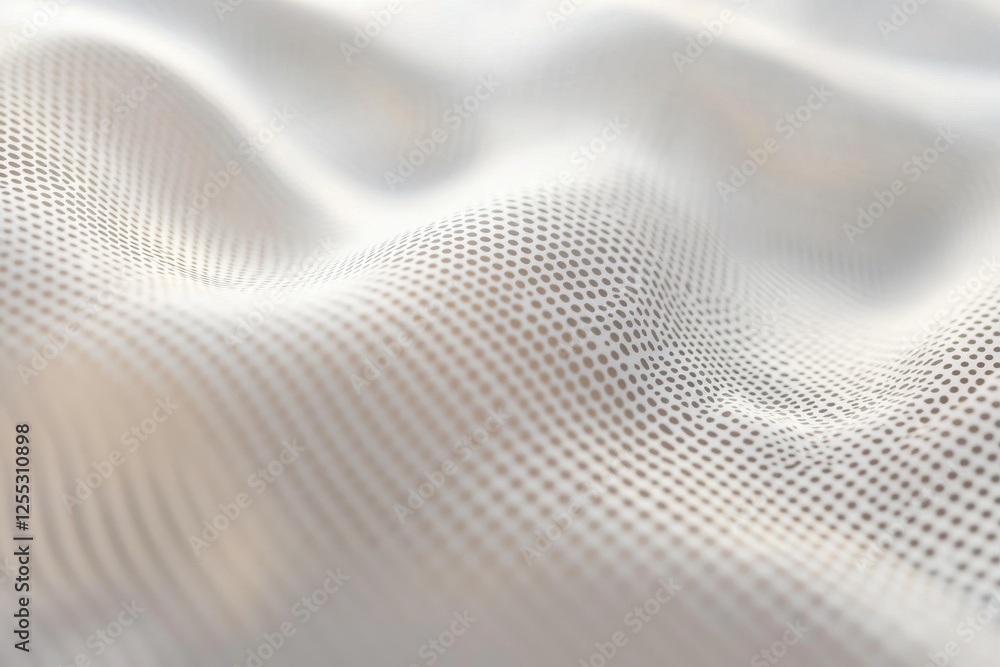 Poster close-up texture of white fabric with dotted pattern and shadows