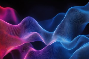 Obraz premium Abstract Waves of Colorful Light in Shades of Pink and Blue