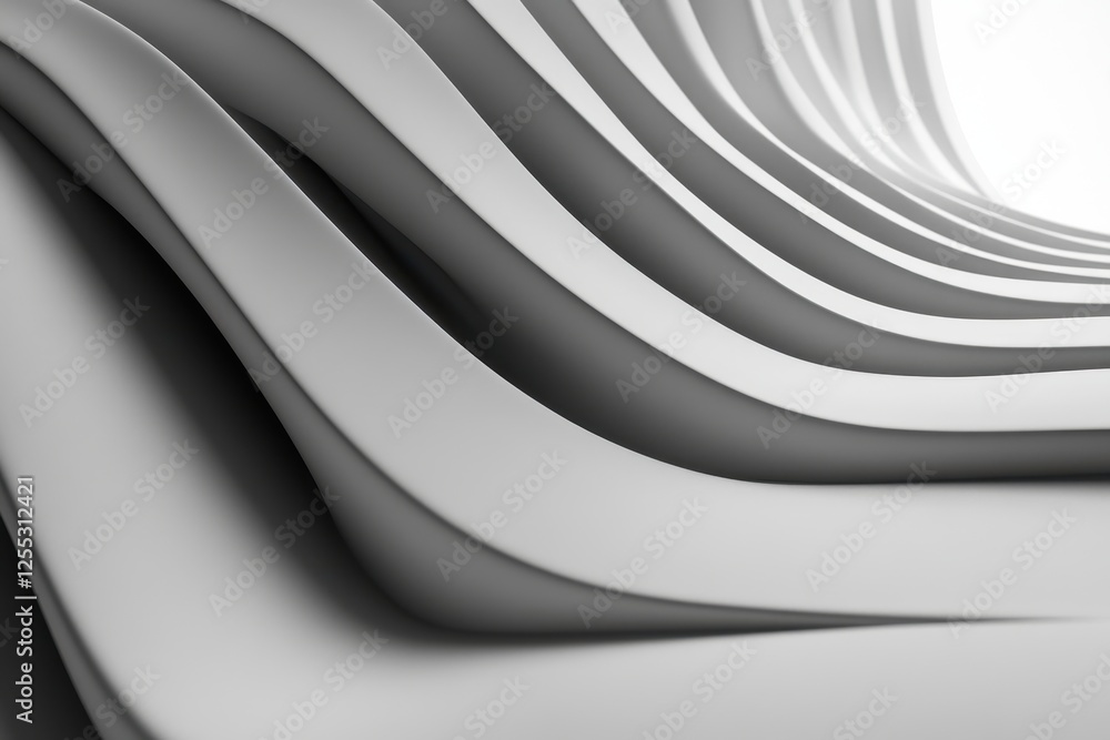 Poster abstract wavy patterns in white tones for modern background design