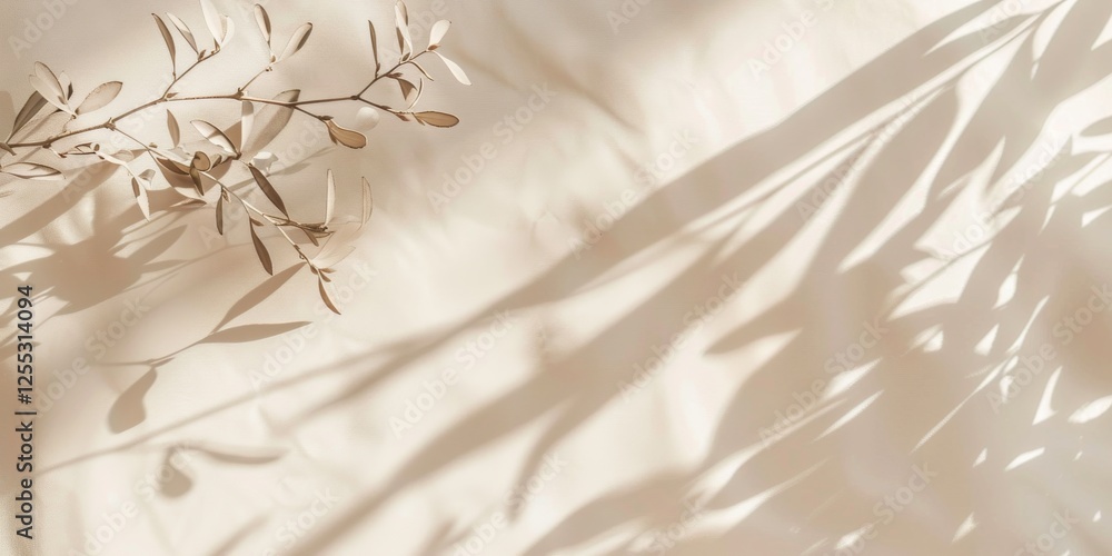 Aufkleber A minimalistic composition with a light almond background, Delicate lines and subtle patterns, Elegant minimalist style