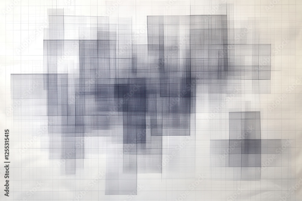 Poster abstract geometric shapes with soft shadows on a white background