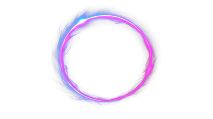 Glowing Neon Energy Ring on Transparent Background