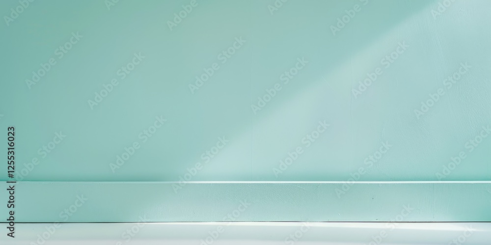 Poster A minimalistic composition with a light cyan background, Simple forms and minimal patterns, Elegant minimalist style
