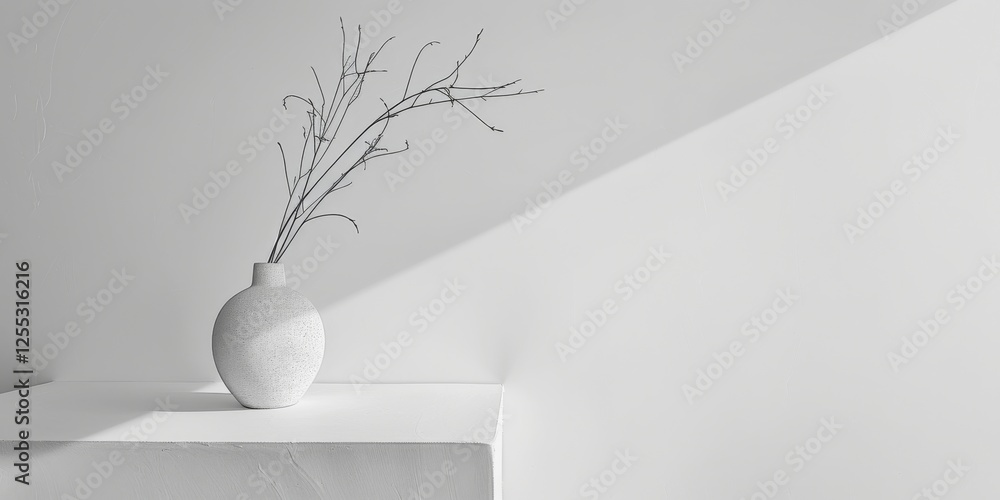 Poster A minimalistic composition with a light dove grey backdrop, Simple forms and minimal textures, Sleek minimalist style