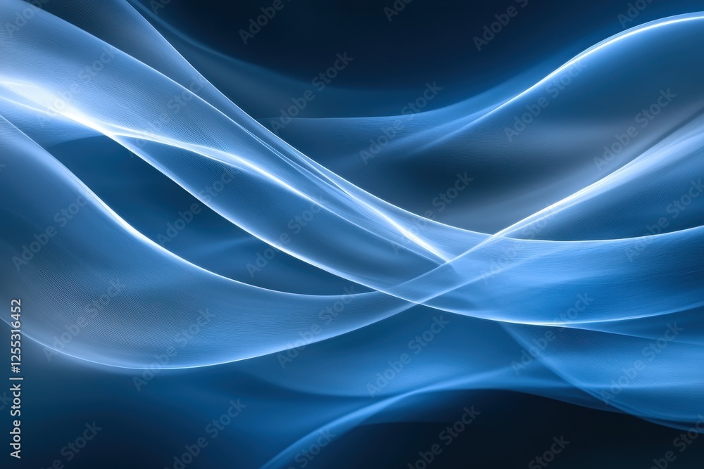 Poster soft blue waves flowing abstract background for design projects