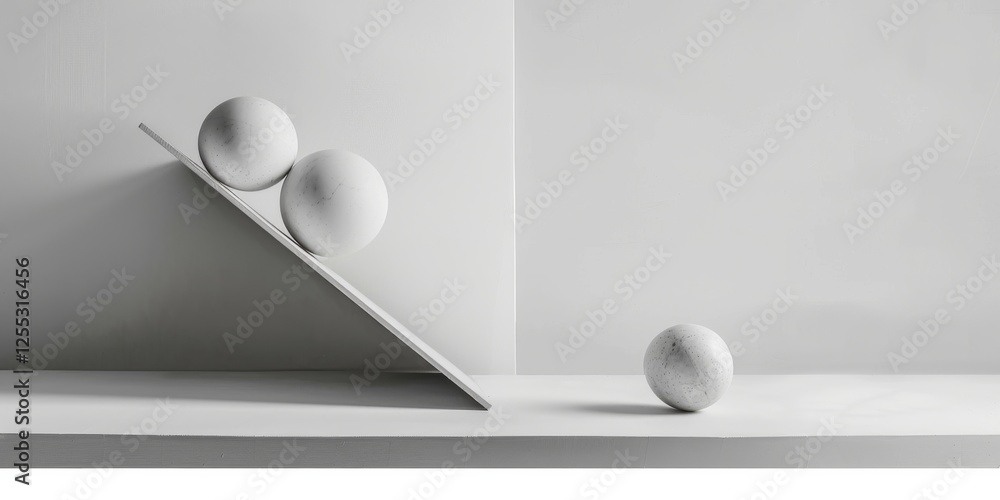 Poster A minimalistic composition with a light grey backdrop, Clean and subtle geometric shapes, Elegant minimalist style