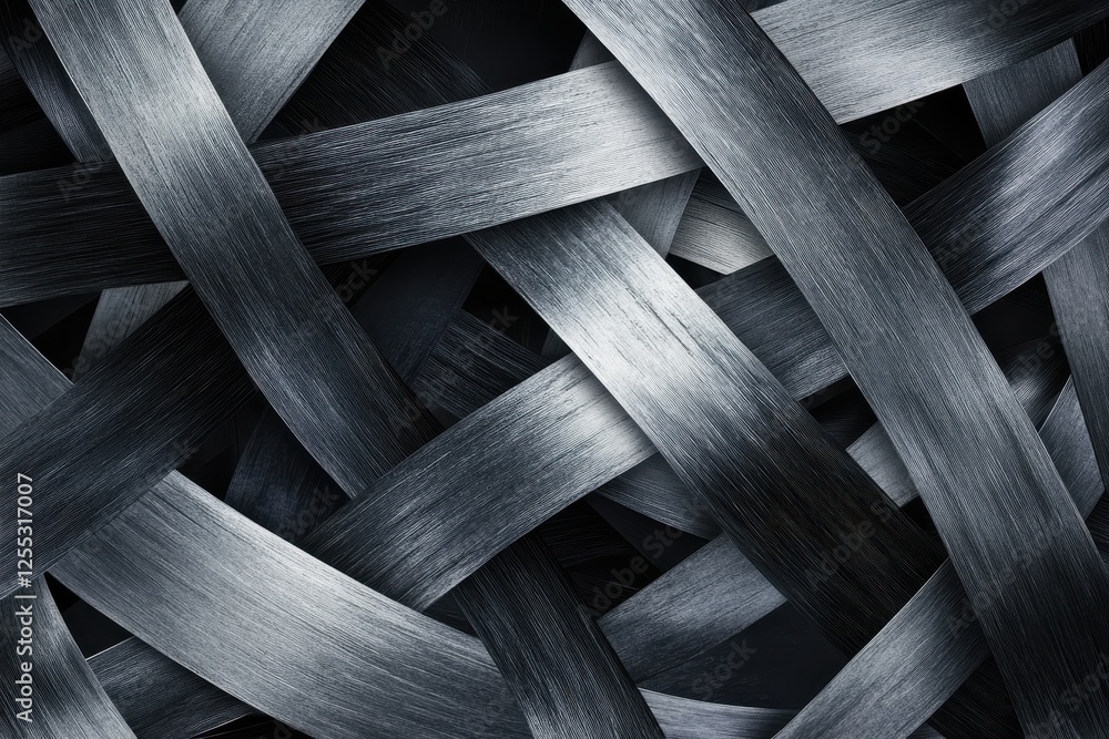 Poster interwoven metallic strands creating a complex texture background