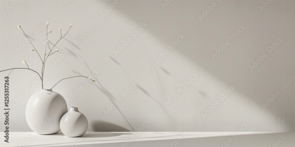 Poster A minimalistic composition with a light lavender grey background, Delicate lines and subtle patterns, Elegant minimalist style