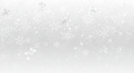 Fototapeta premium Soft white snowflakes gently falling in a serene winter landscape