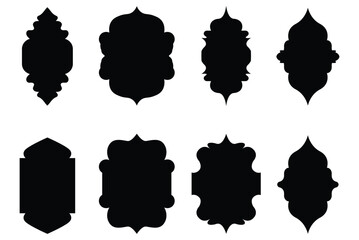 Collection of Islamic Architectural Window Designs silhouette 