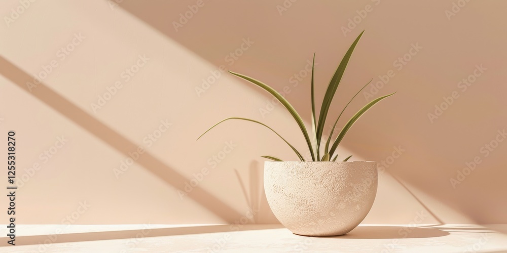 Poster A minimalistic composition with a light peach background, Simple forms and minimal textures, Sleek minimalist style