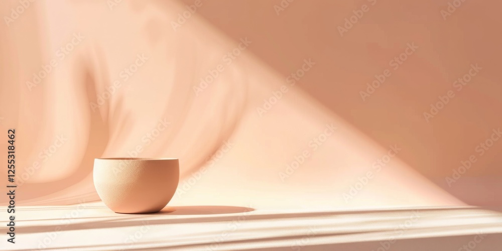 Aufkleber A minimalistic composition with a light peach background, Simple forms and minimal textures, Sleek minimalist style