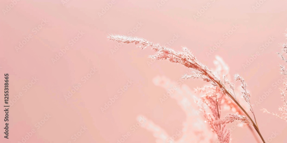 Poster A minimalistic composition with a light peach pink background, Delicate lines and subtle patterns, Elegant minimalist style
