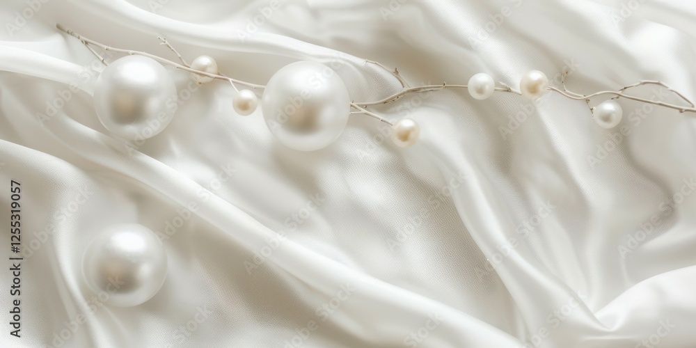 Poster A minimalistic composition with a light pearl white backdrop, Simple forms and gentle textures, Elegant minimalist style