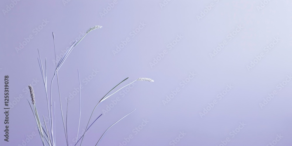 Poster A minimalistic composition with a light periwinkle background, Delicate lines and subtle patterns, Elegant minimalist style