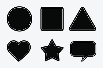 Abstract Geometric Shape Silhouettes. Minimal Geometric Vector Shapes. Simple Geometric Silhouette Set.