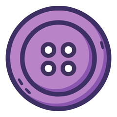 purple button clothes fashion flat color vector illustration template design