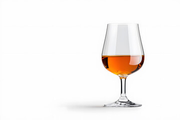 Glass of cognac isolated on white background