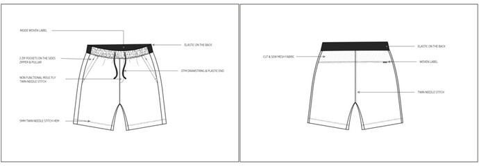 Men's Active Shorts Technical Tech pack.