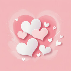 Pastel Love Heart: A smooth white heart with a soft pink pastel background, perfect for romantic and calm visuals.