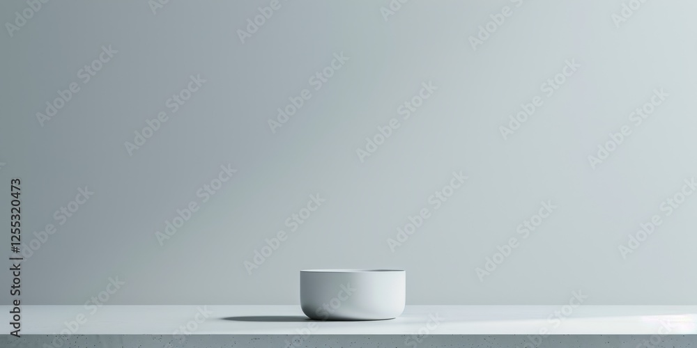 Poster A minimalistic composition with a light slate grey background, Simple forms and minimal textures, Sleek minimalist style