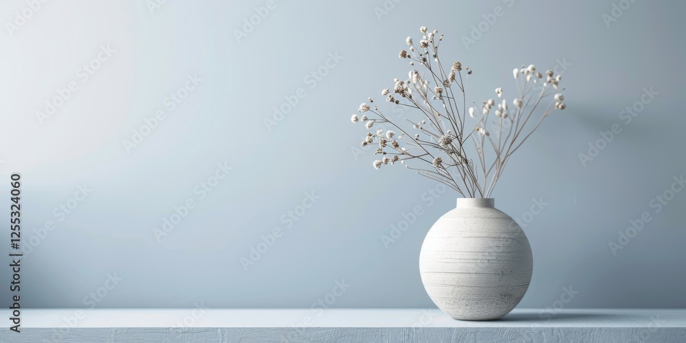 Aufkleber a minimalistic composition with a soft grey-blue backdrop, delicate lines and subtle textures, elega