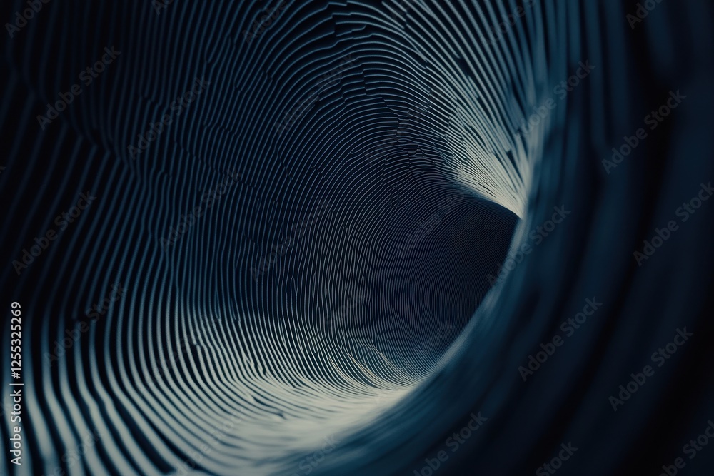 Aufkleber abstract view of a curved tunnel with intricate patterns and depth