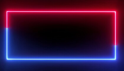 Abstract cycled background with red blue neon frame
