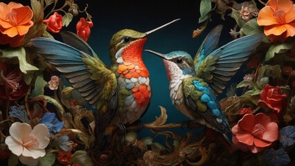 The world of hummingbirds mysterious birds with beautiful wild flowers
