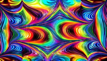 Neon psychedelic mirror abstract