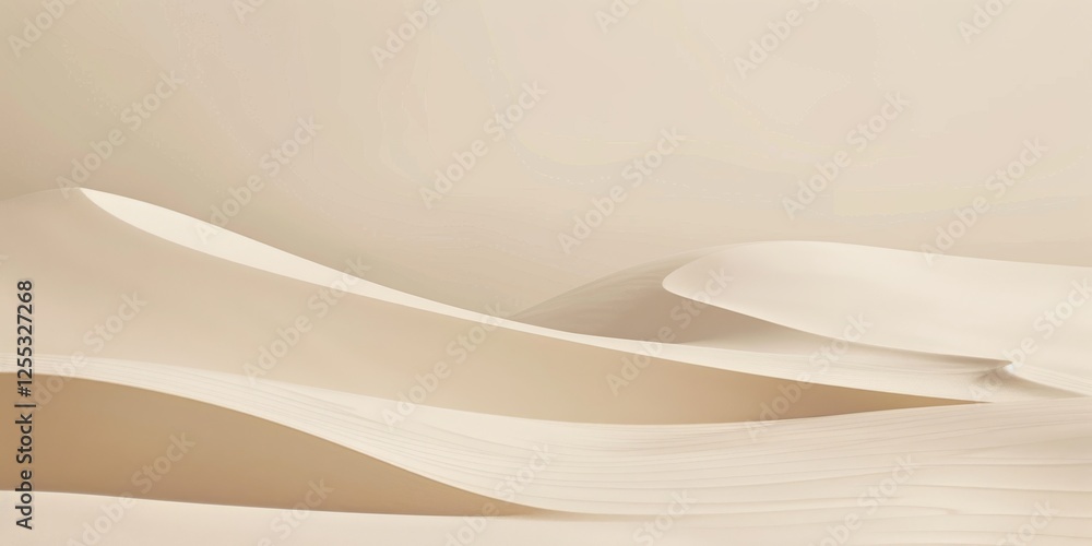 Poster a minimalistic composition with a soft sand beige backdrop, simple forms and smooth patterns, sleek 