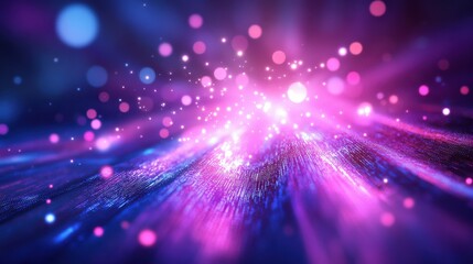 Fototapeta premium Quantum Processor Glowing with Binary Data Streams