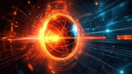 Obraz premium Quantum Core Glowing Under Dynamic Light Streams UL 360d6638 Glow in Ultra High Resoluton 6X