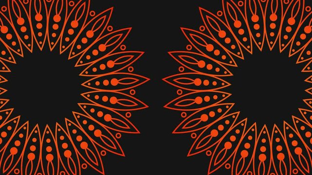 Mandala rotating animation on black background