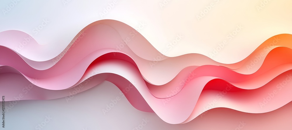 Aufkleber abstract 3d low profile seamless soft blush delicate gentle light wave pattern background design