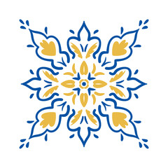 Hand drawn symmetrical pattern for tile design vector illustration