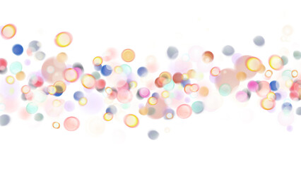 Festive bokeh lights glittering on transparent background