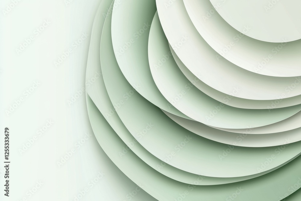Poster soft green abstract layers design for modern background use
